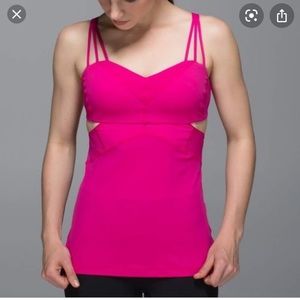 Lululemon hot pink strappy cut out tank